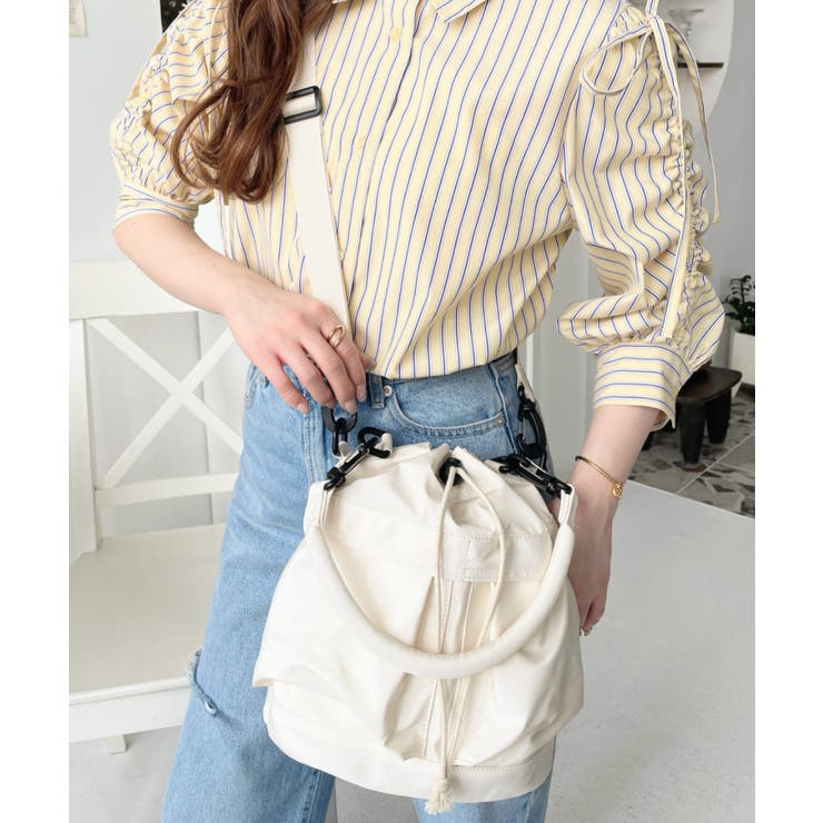 マルチポケット巾着ミリタリーバッグ | moment+ | 詳細画像4 