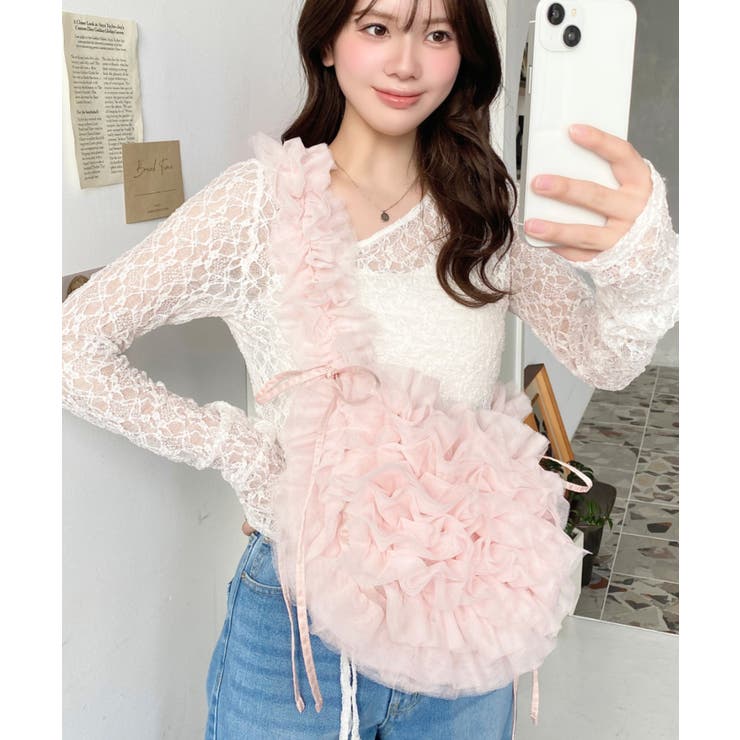 チュールフリルハーフムーンバッグ | moment+ | 詳細画像17 