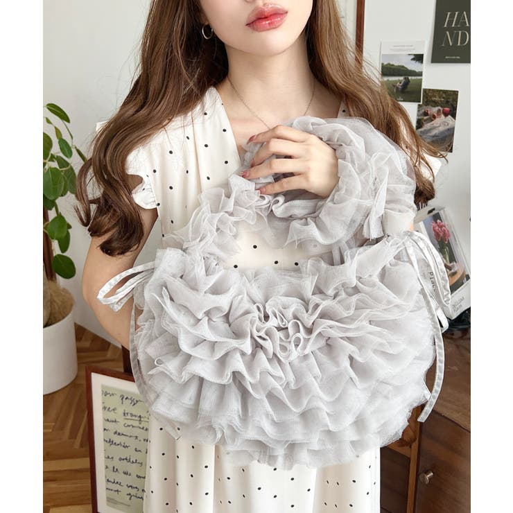 チュールフリルハーフムーンバッグ | moment+ | 詳細画像23 