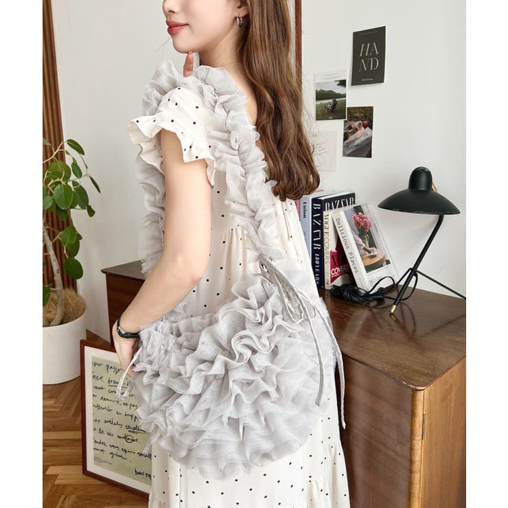 チュールフリルハーフムーンバッグ | moment+ | 詳細画像24 