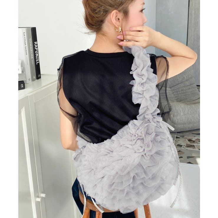 チュールフリルハーフムーンバッグ | moment+ | 詳細画像28 