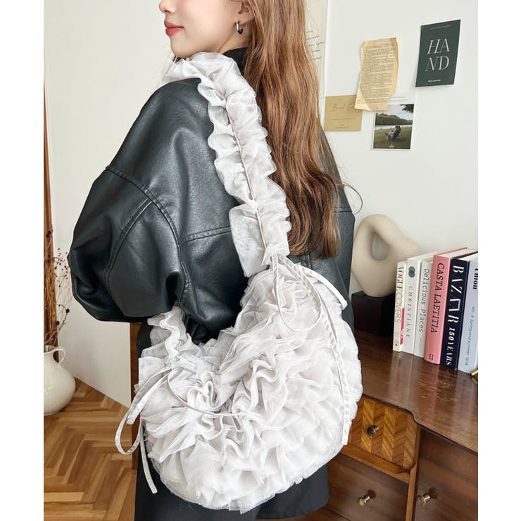 チュールフリルハーフムーンバッグ | moment+ | 詳細画像34 