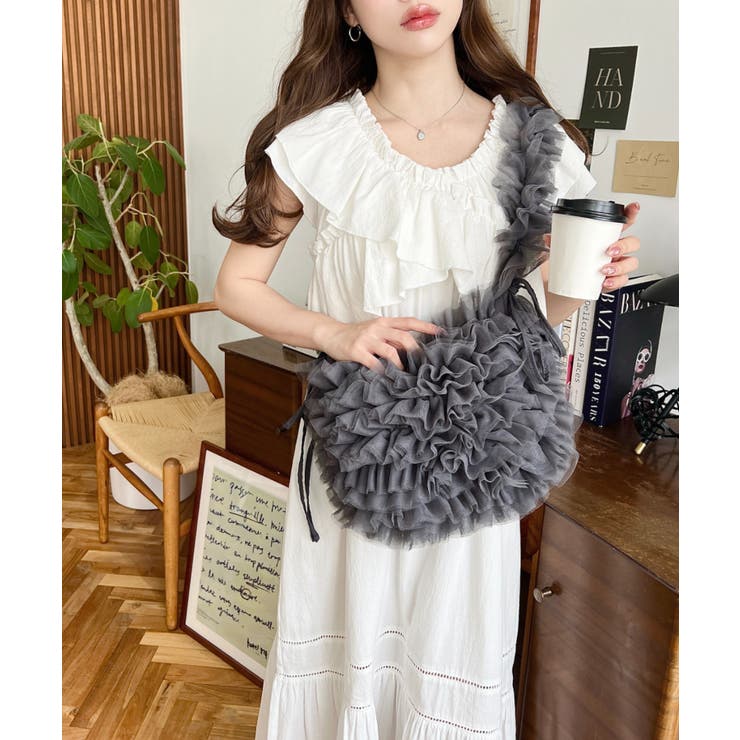 チュールフリルハーフムーンバッグ | moment+ | 詳細画像39 