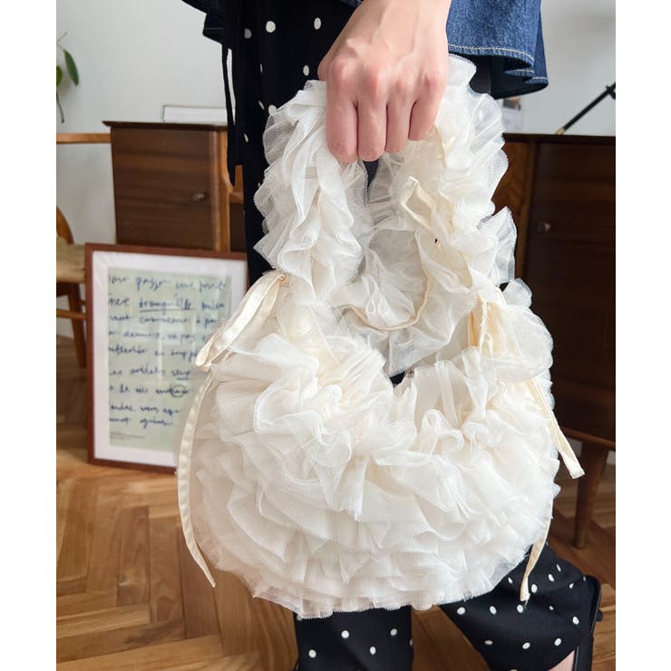 チュールフリルハーフムーンバッグ | moment+ | 詳細画像4 