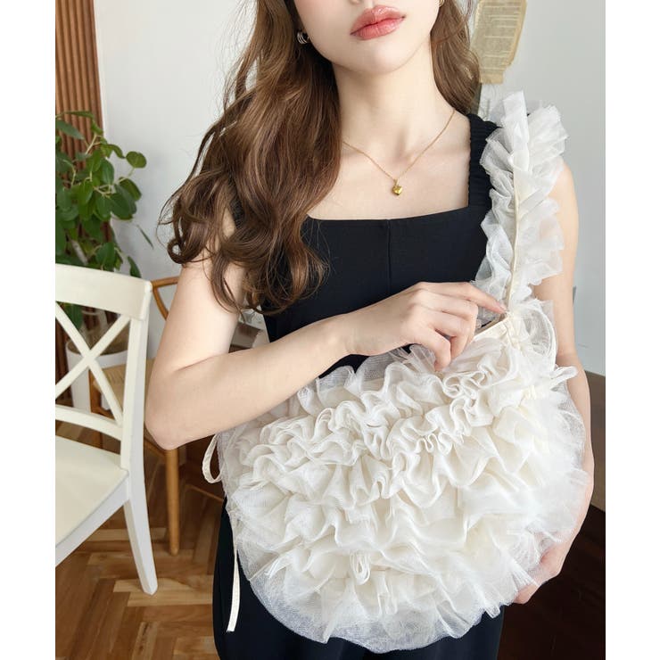 チュールフリルハーフムーンバッグ | moment+ | 詳細画像5 