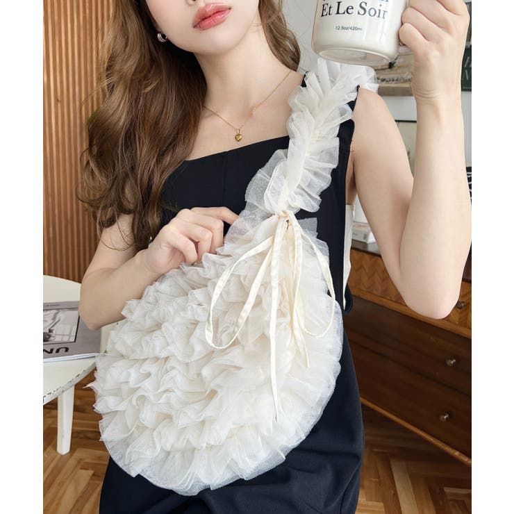 チュールフリルハーフムーンバッグ | moment+ | 詳細画像6 