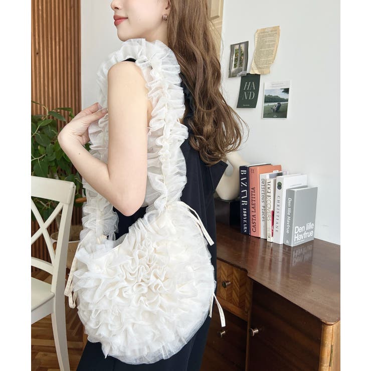 チュールフリルハーフムーンバッグ | moment+ | 詳細画像8 