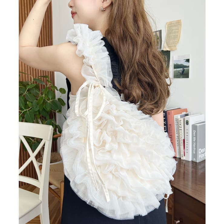 チュールフリルハーフムーンバッグ | moment+ | 詳細画像9 