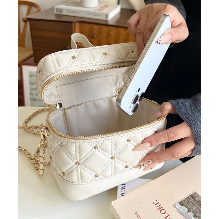 ハートチャームビジューキルティングバニティバッグ | moment+ | 詳細画像10 