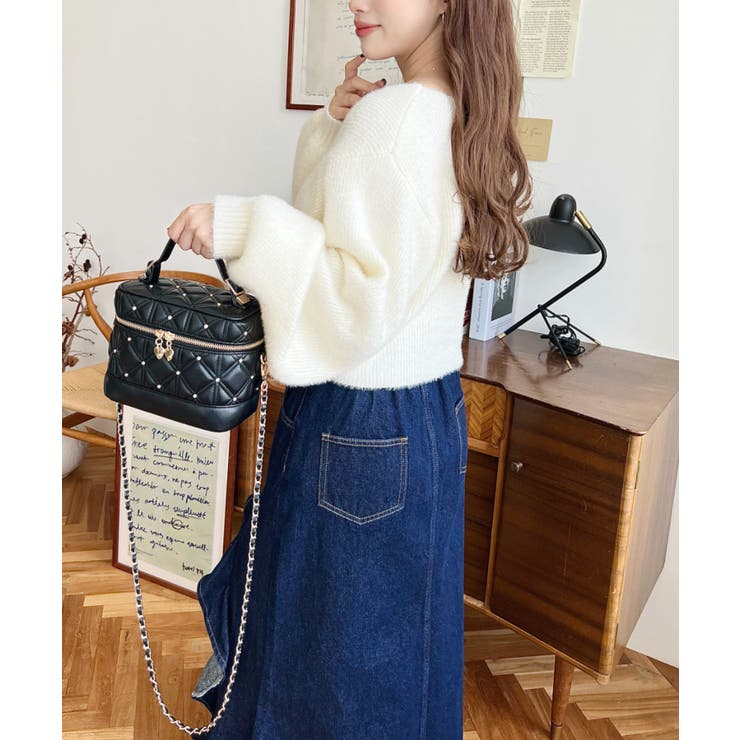 ハートチャームビジューキルティングバニティバッグ | moment+ | 詳細画像14 