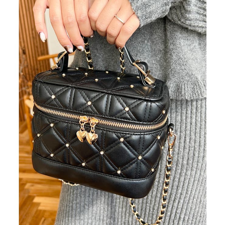 ハートチャームビジューキルティングバニティバッグ | moment+ | 詳細画像16 