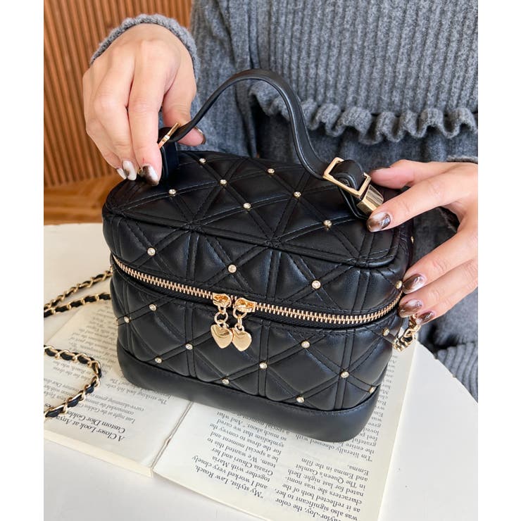 ハートチャームビジューキルティングバニティバッグ | moment+ | 詳細画像18 