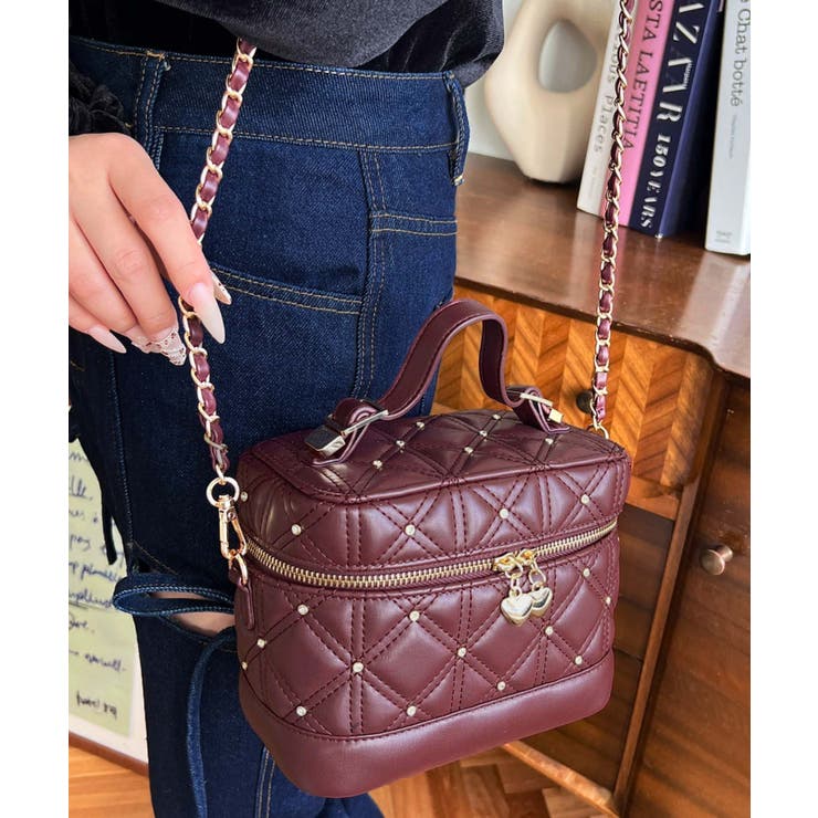 ハートチャームビジューキルティングバニティバッグ | moment+ | 詳細画像28 