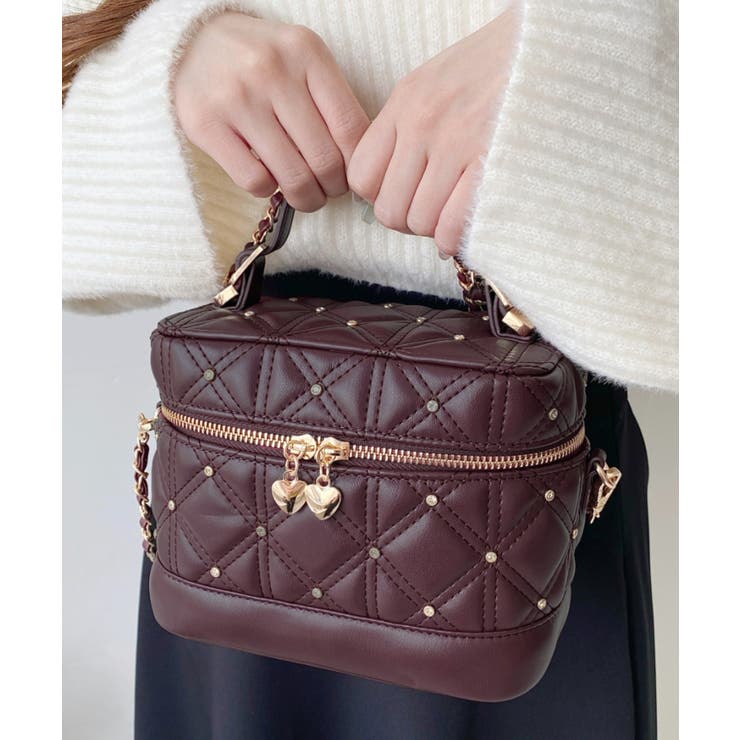 ハートチャームビジューキルティングバニティバッグ | moment+ | 詳細画像29 