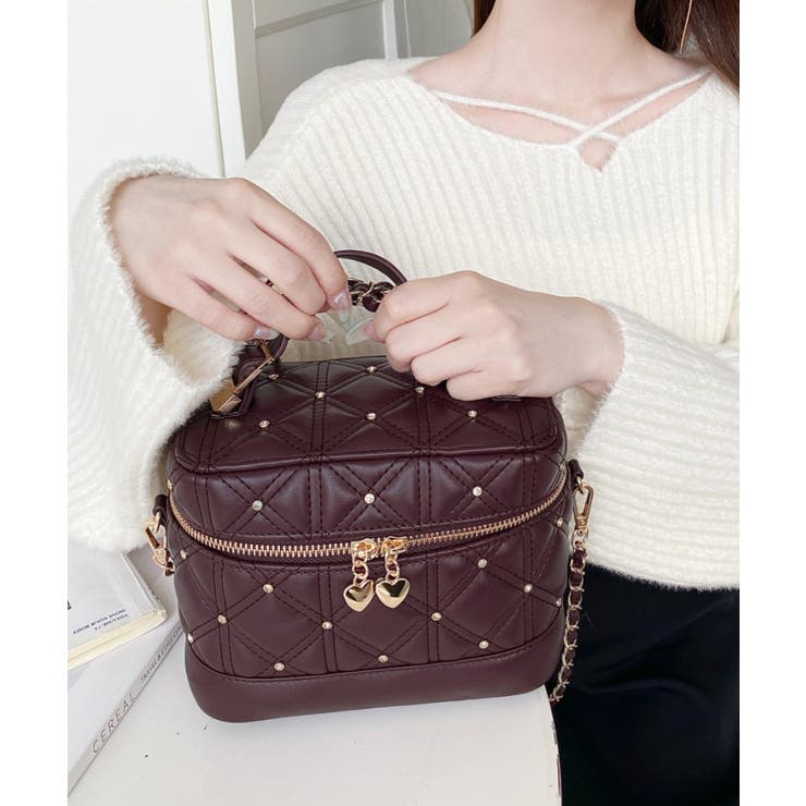 ハートチャームビジューキルティングバニティバッグ | moment+ | 詳細画像30 