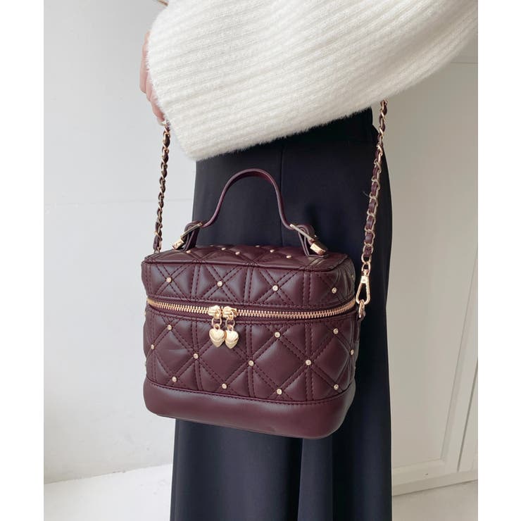 ハートチャームビジューキルティングバニティバッグ | moment+ | 詳細画像33 