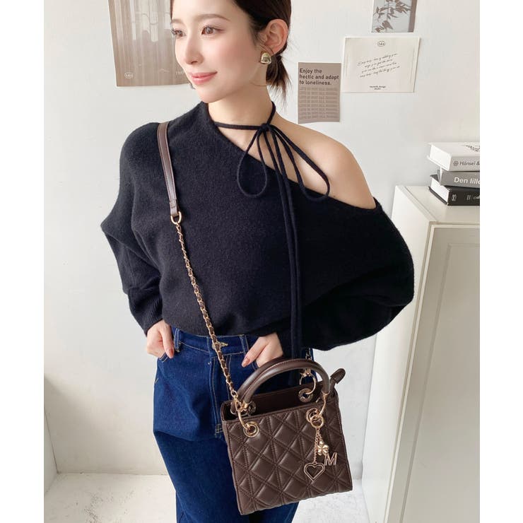 オリジナルチャーム付き2WAYキルティングバッグ[品番：ERMW0000024