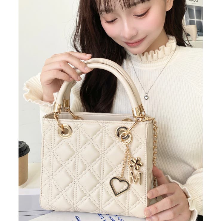 オリジナルチャーム付き2WAYキルティングバッグ[品番：ERMW0000024