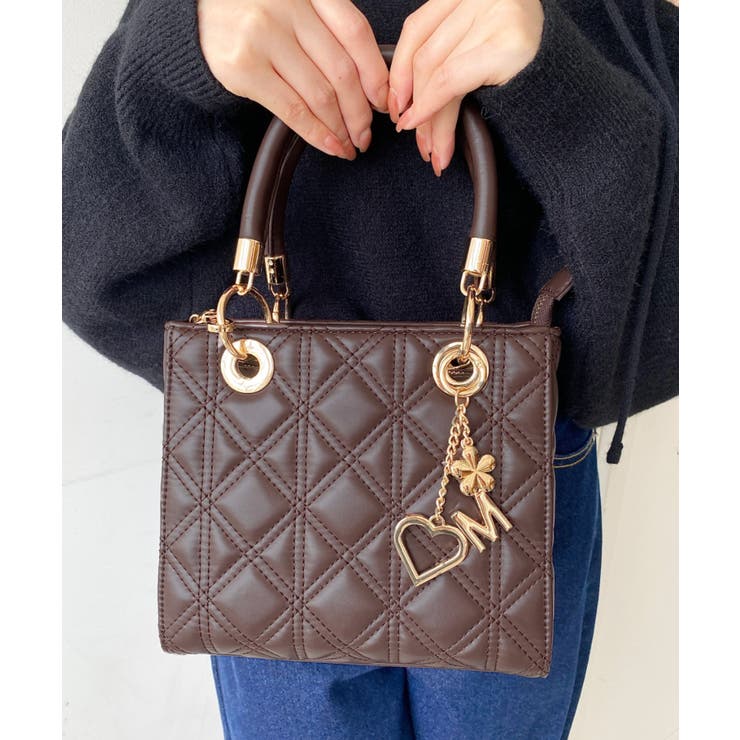 オリジナルチャーム付き2WAYキルティングバッグ[品番：ERMW0000024