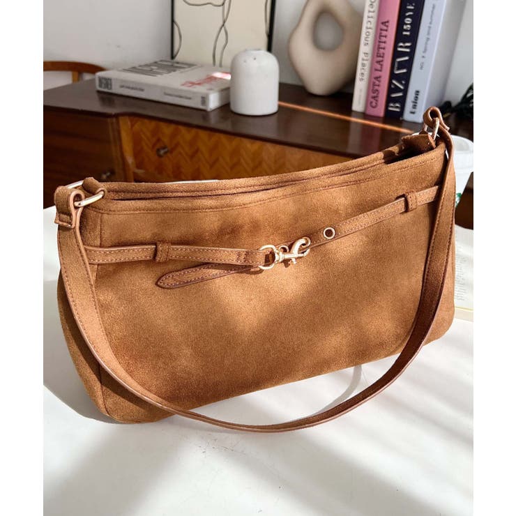 スエードフロントデザインハンドバッグ スエードバッグ | moment+ | 詳細画像12 