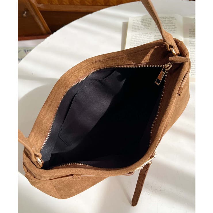 スエードフロントデザインハンドバッグ スエードバッグ | moment+ | 詳細画像14 