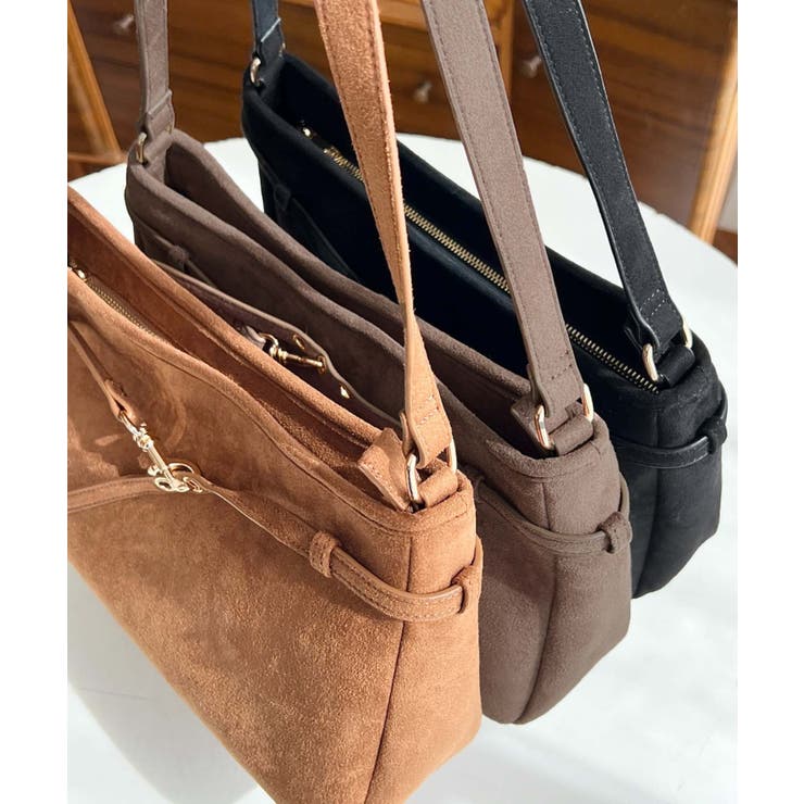スエードフロントデザインハンドバッグ スエードバッグ | moment+ | 詳細画像18 