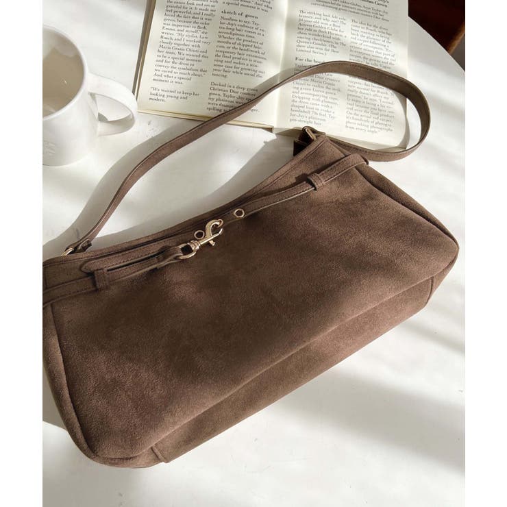 スエードフロントデザインハンドバッグ スエードバッグ | moment+ | 詳細画像6 