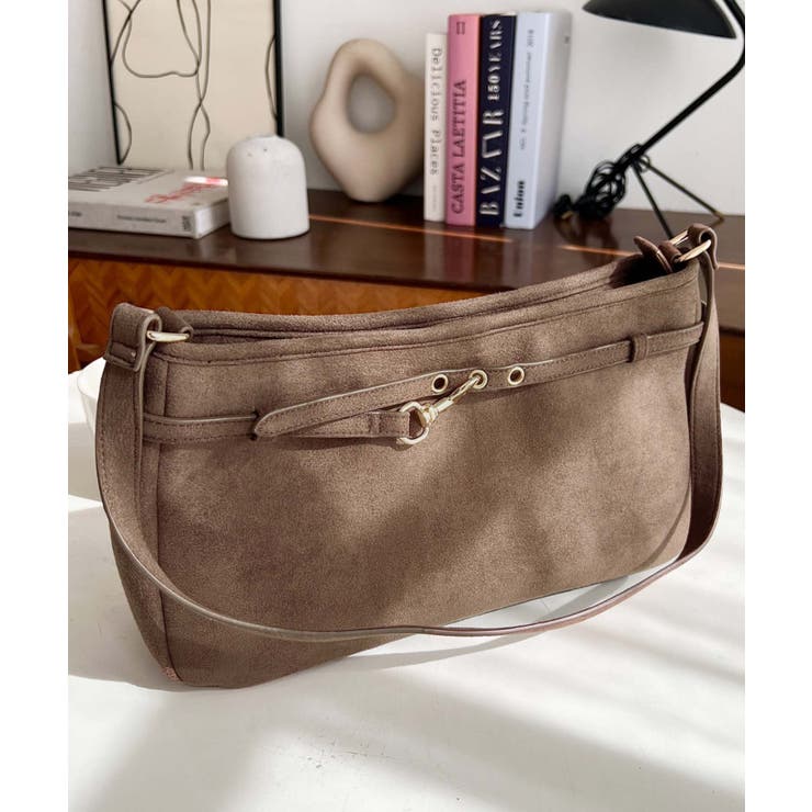 スエードフロントデザインハンドバッグ スエードバッグ | moment+ | 詳細画像7 