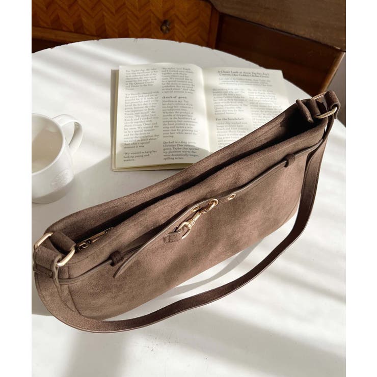 スエードフロントデザインハンドバッグ スエードバッグ | moment+ | 詳細画像9 