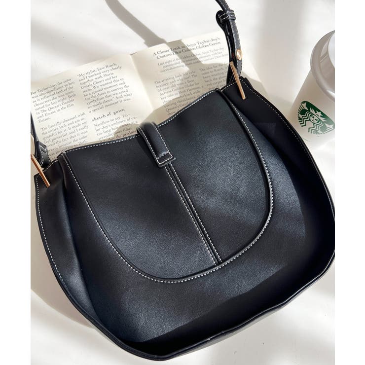 配色ステッチワンハンドラウンドショルダーバッグ | moment+ | 詳細画像10 