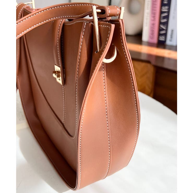 配色ステッチワンハンドラウンドショルダーバッグ | moment+ | 詳細画像13 