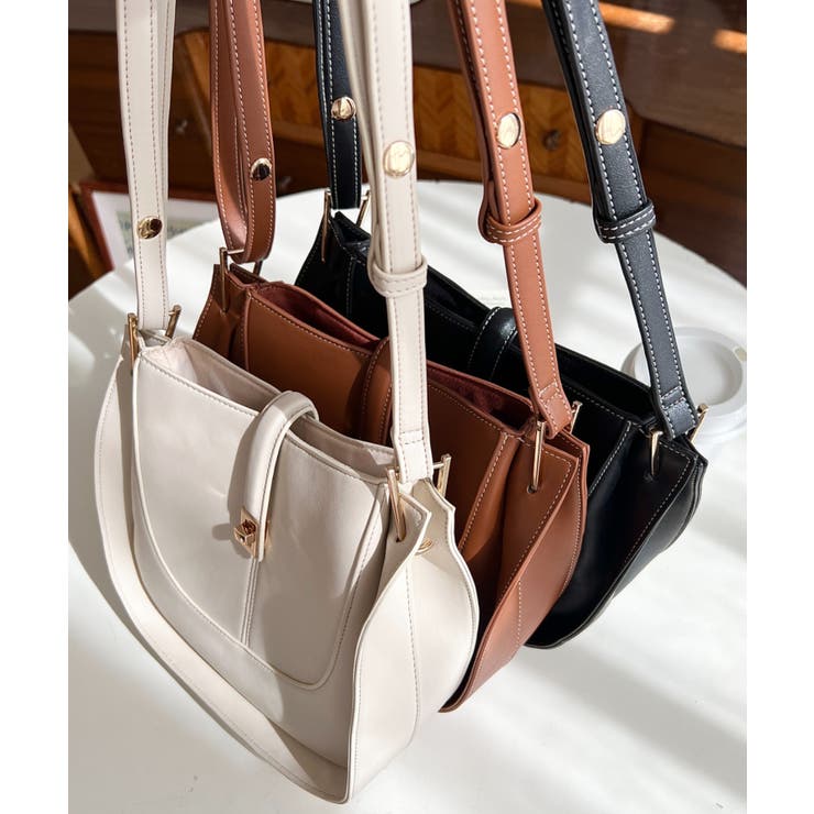 配色ステッチワンハンドラウンドショルダーバッグ | moment+ | 詳細画像16 