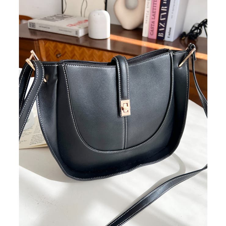 配色ステッチワンハンドラウンドショルダーバッグ | moment+ | 詳細画像7 