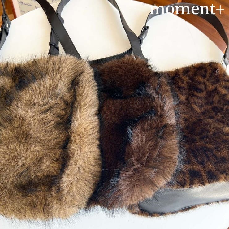 ベルトショルダーアニマルフェイクファーバッグ | moment+ | 詳細画像1 