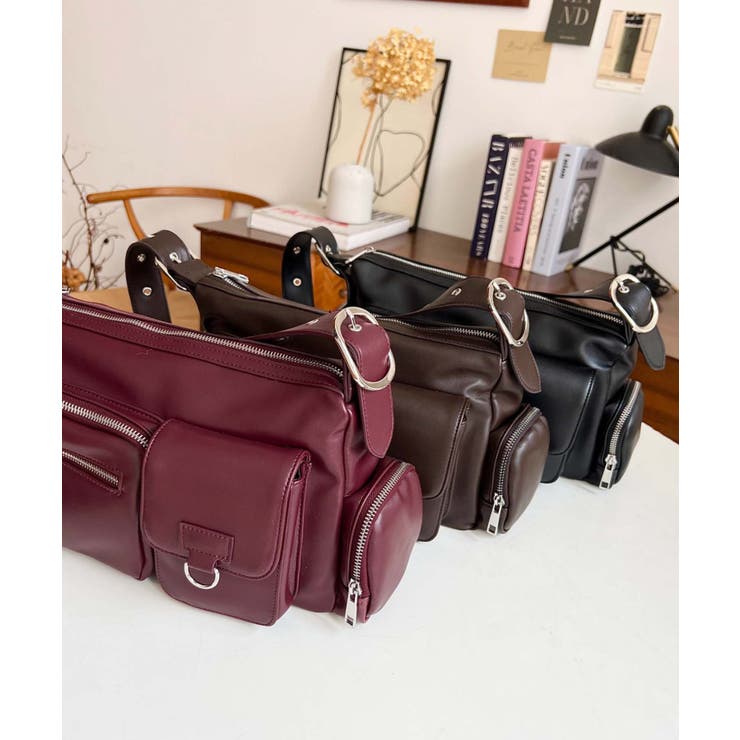 ベルトショルダーマルチポケットハンドバッグ[品番：ERMW0004134