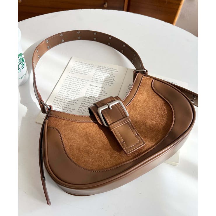 フロントバッグルデザインハーフムーンワンハンドルバッグ | moment+ | 詳細画像13 