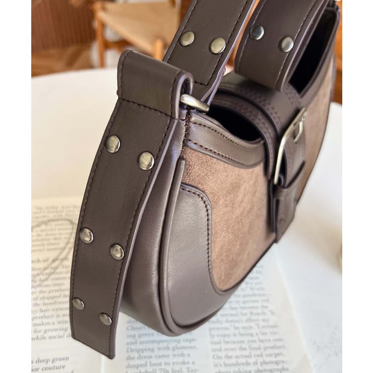 フロントバッグルデザインハーフムーンワンハンドルバッグ | moment+ | 詳細画像8 