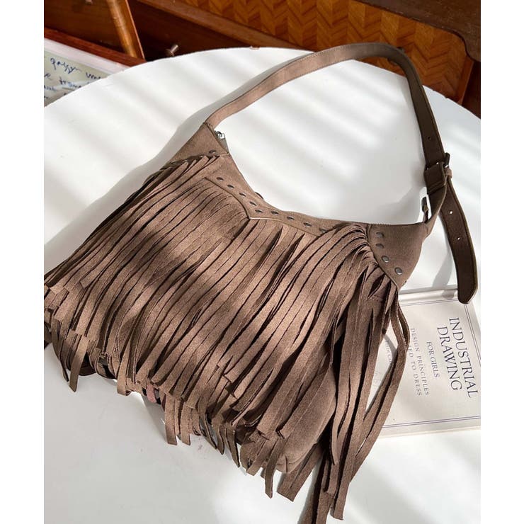 スタッズデザインベルトショルダーフリンジバッグ | moment+ | 詳細画像11 