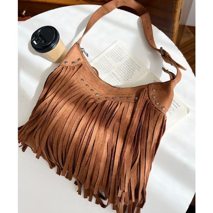 スタッズデザインベルトショルダーフリンジバッグ | moment+ | 詳細画像13 