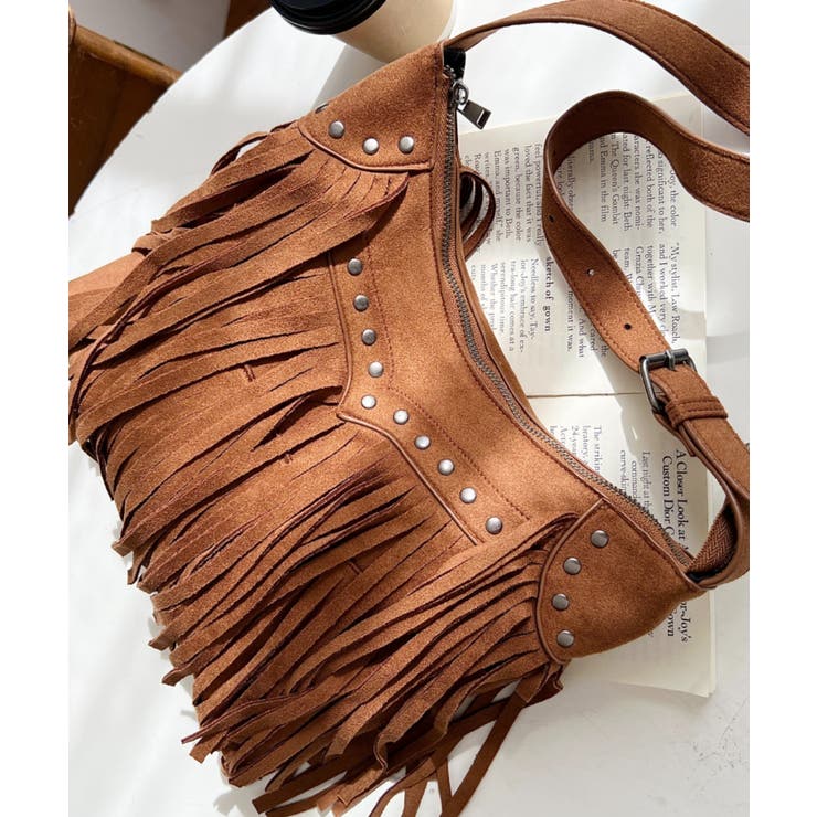 スタッズデザインベルトショルダーフリンジバッグ | moment+ | 詳細画像14 