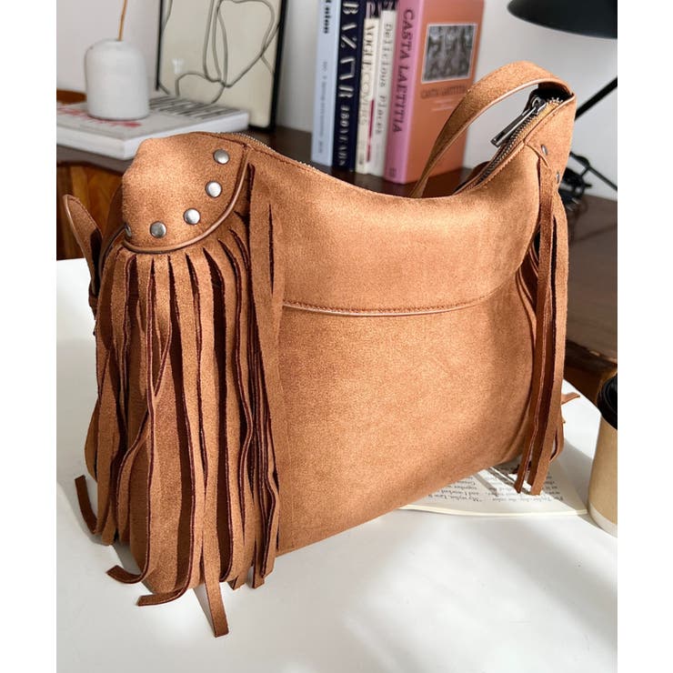 スタッズデザインベルトショルダーフリンジバッグ | moment+ | 詳細画像15 