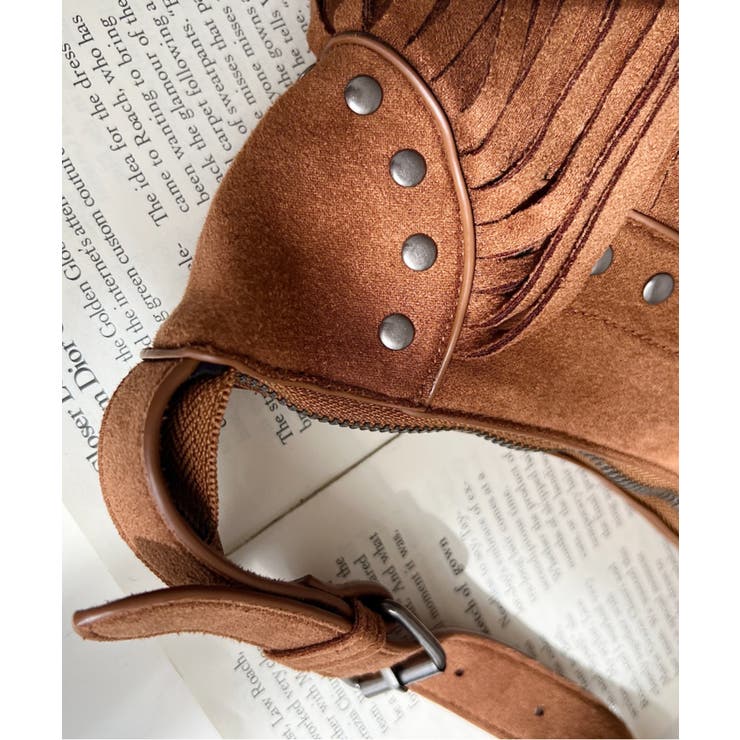 スタッズデザインベルトショルダーフリンジバッグ | moment+ | 詳細画像17 