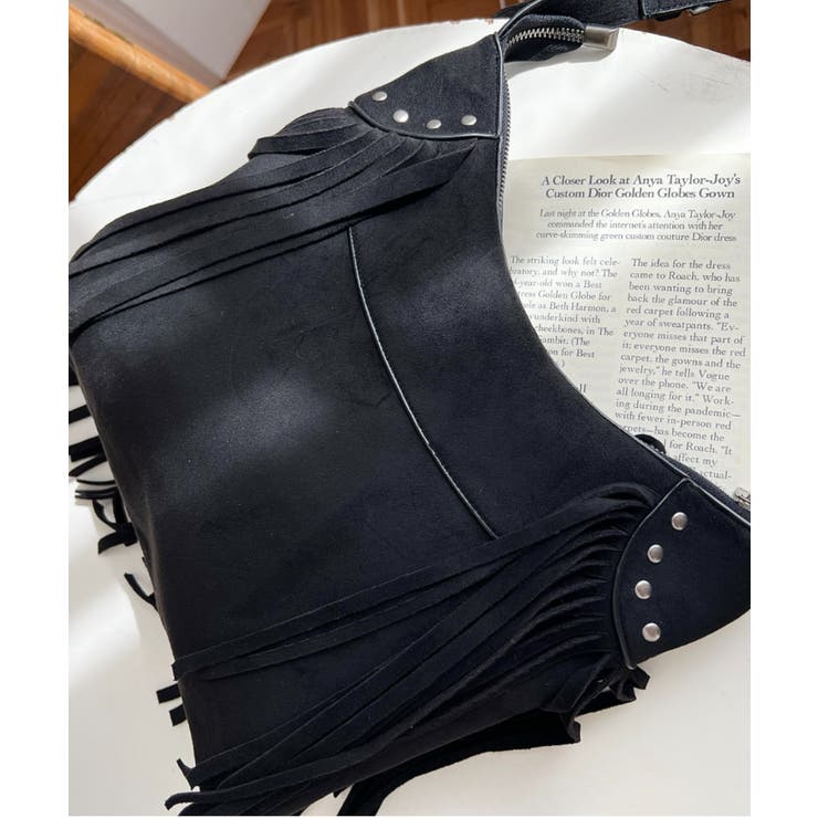 スタッズデザインベルトショルダーフリンジバッグ | moment+ | 詳細画像4 