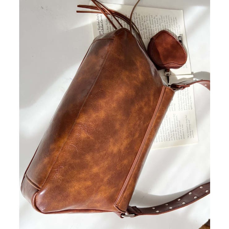 ハートチャーム付きギャザーデザインスタッズバッグ | moment+ | 詳細画像31 