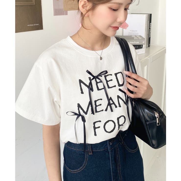 ANDMARY リボン付き半袖Tシャツ ANMARY リボン付き半袖Tシャツ - メルカリ