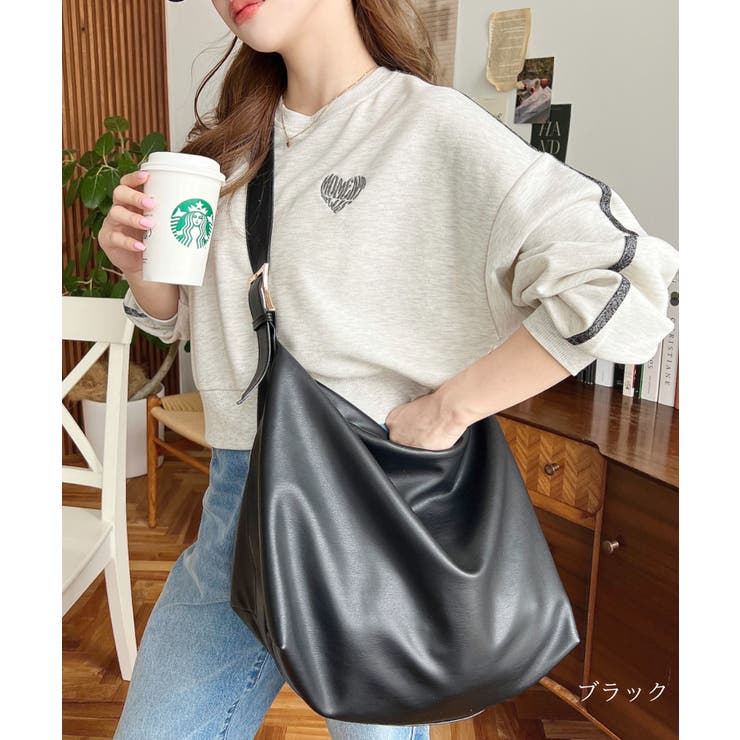 ワイドベルトフェイクレザーショルダーバッグ[品番：ERMW0000015