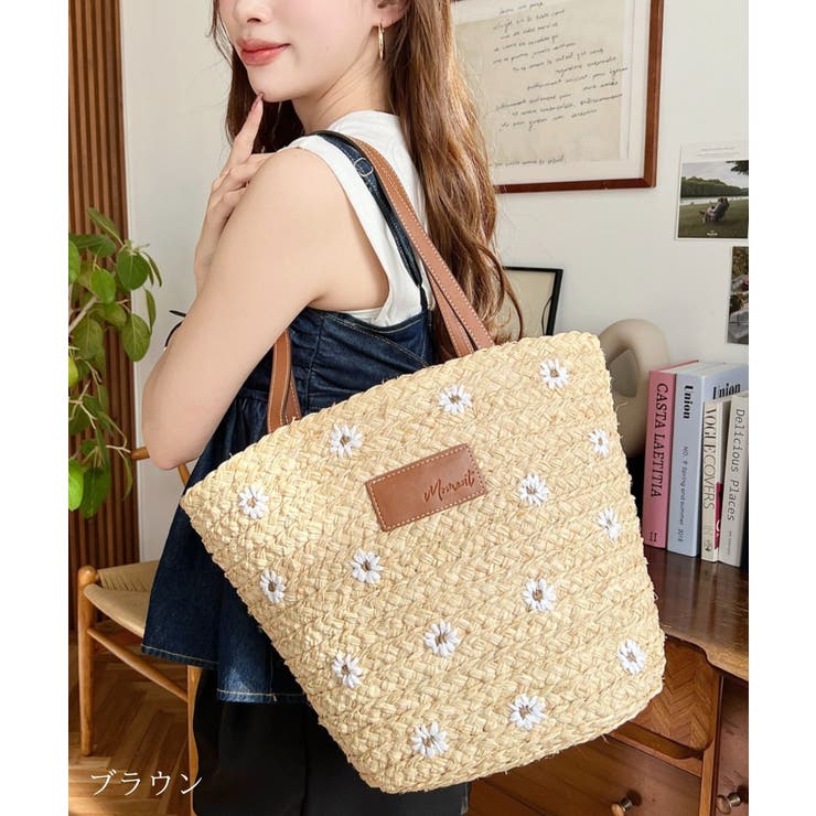フラワー刺繍かごバッグ[品番：ERMW0000022]｜moment+