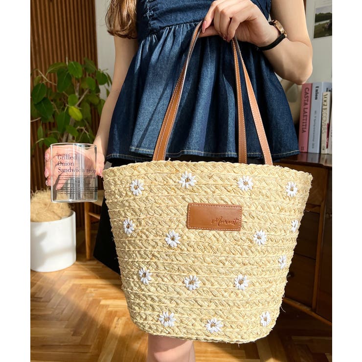 COACH フラワー刺繍 かごバッグ セール】フラワー刺繍かごバッグ（かごバッグ）｜moment+