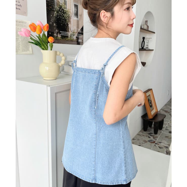 ライトオンスデニムダブルリボンオープンキャミソール | moment+ | 詳細画像6 