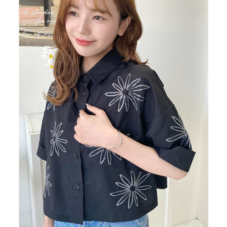 '02〜03秋冬コレクション☆スパンコール刺繍半袖Ｔシャツ【未使用】 02〜03秋冬コレクション☆スパンコール刺繍半袖Tシャツ【未使用